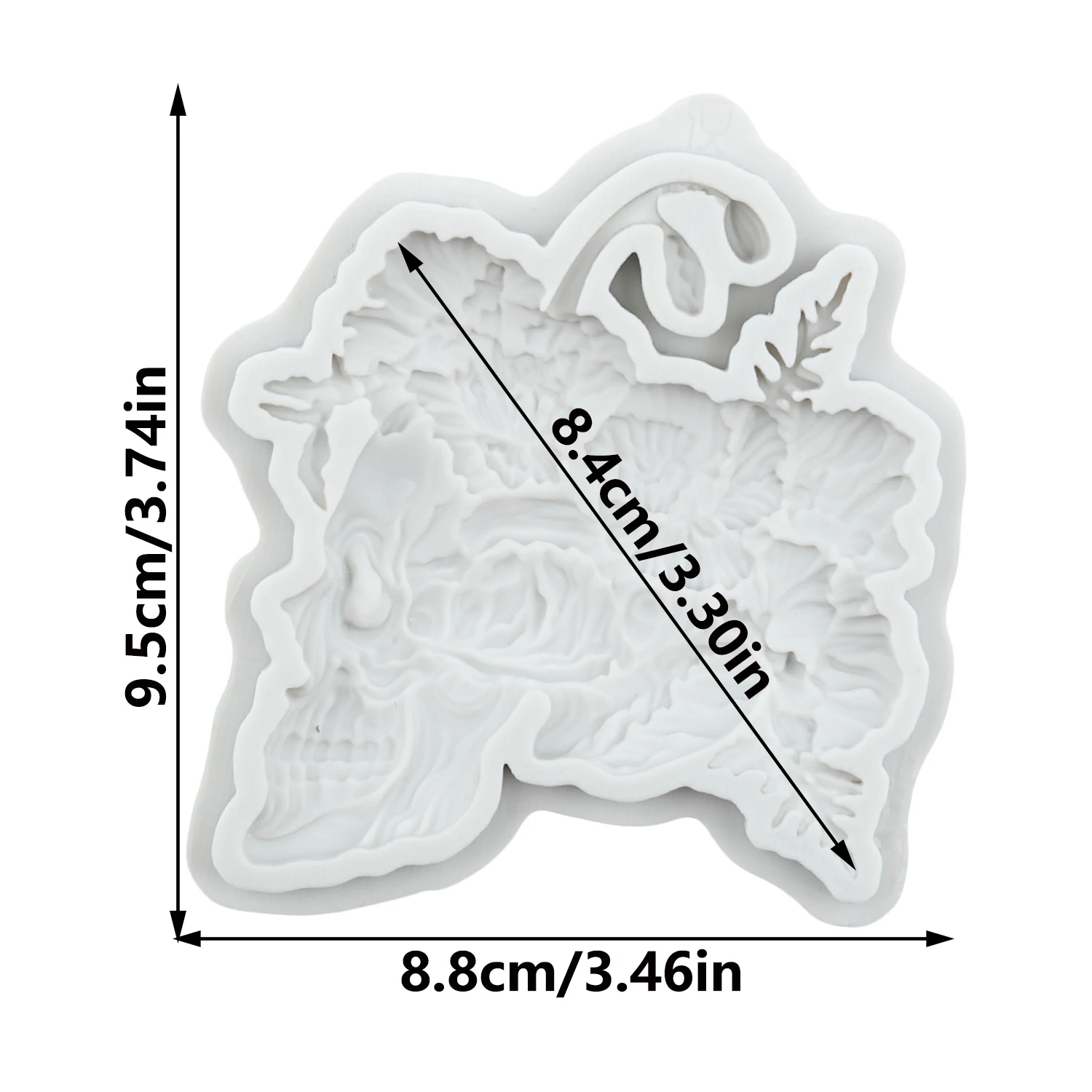 Skull Flower Silicone Molds Skull Fondant Cake Decorating Tools Cupcake Topper Chocolate Candy Craft Gum Paste Polymer Clay