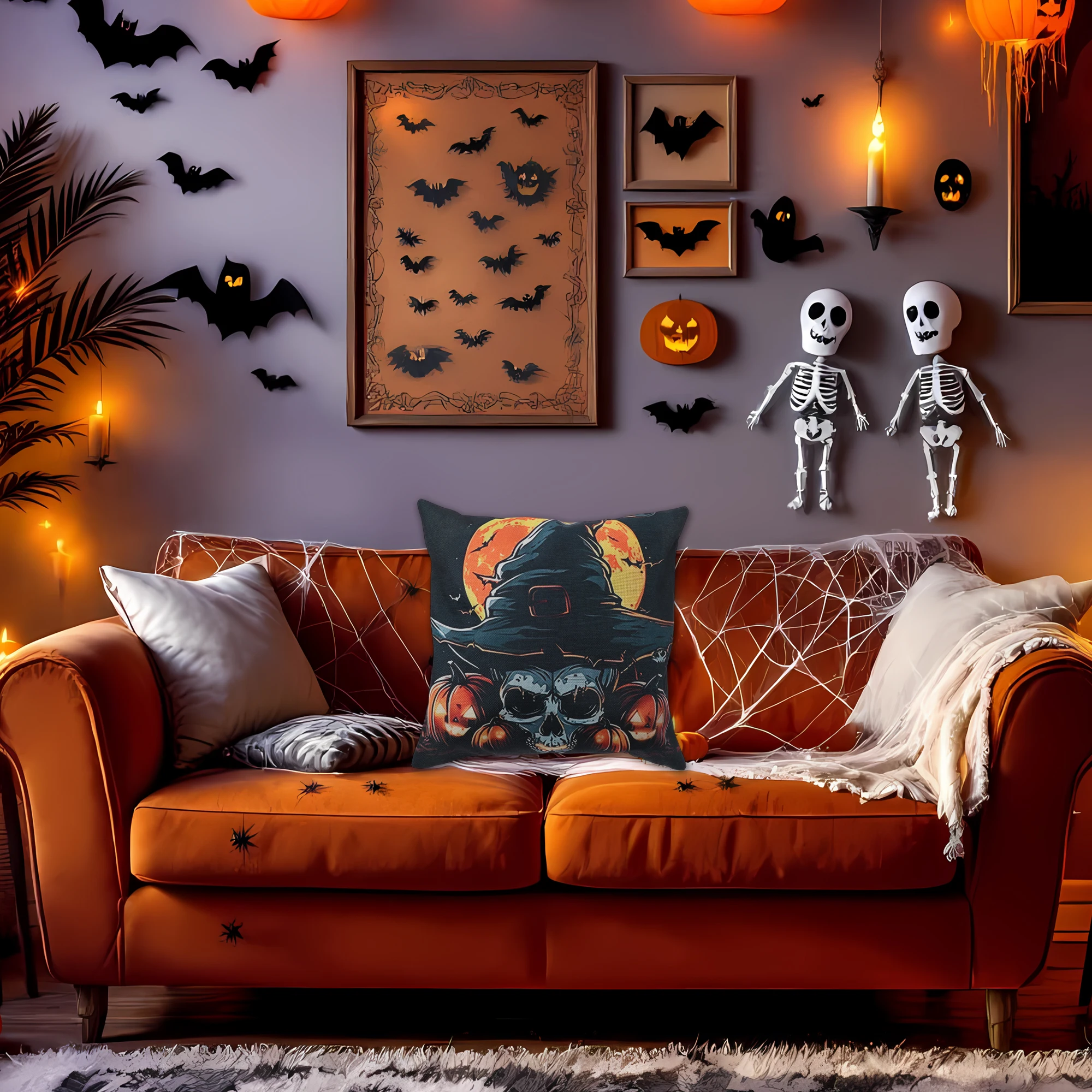 

UXCELL Halloween Pillow Cover 45x45cm Linen Cushion Case Various patternsPrint for Sofa Bed and Car Seat Decoration