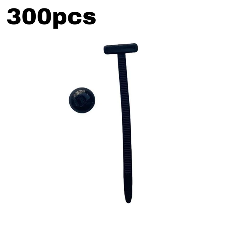 A03F-ربطات بسحاب ذاتية القفل 300 قطعة من النايلون العالمي لتثبيت وتنظيم الكابلات مع مشبك دبوس وزر #5