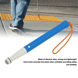 Blind Cane Reflective Titanium Alloy Foldable Easy Grip Lightweight Sturdy for Elderly Vision Impaired People Folding Blind Cane