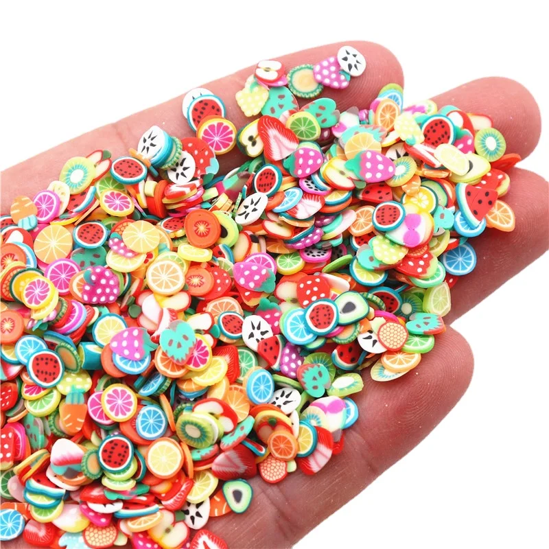 5mm Fruit Polymer Clay Slices Lemon Mix Fruit Soft Clay Slime Resin Filler for Nail Art Epoxy Mold DIY Craft Making Wholesale