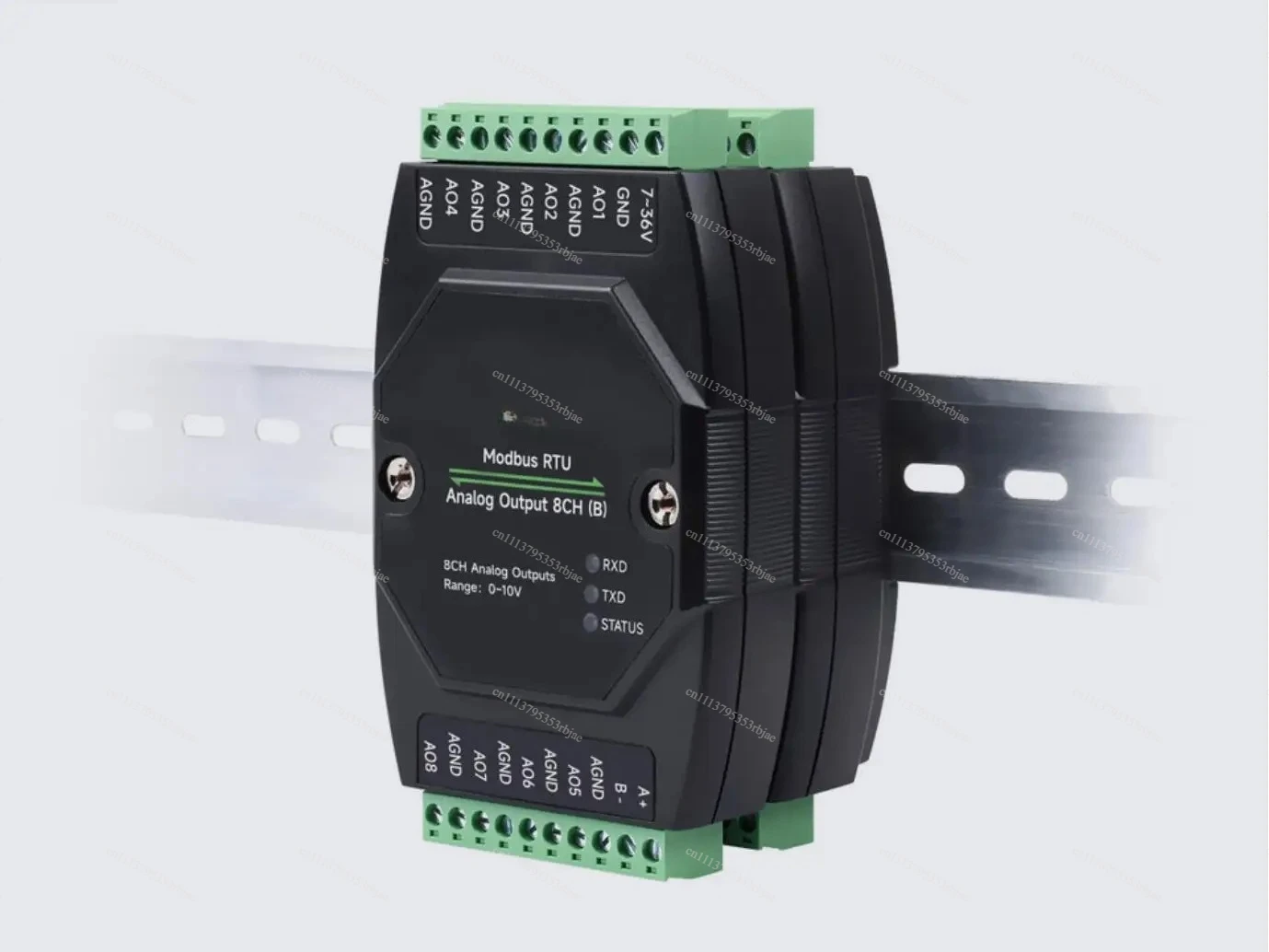 Industrial 8 channels Analog Output Module 12-bit DA Conversion  Supports 8-ch Simultaneous Voltage Or Current Output,DC 7~36V