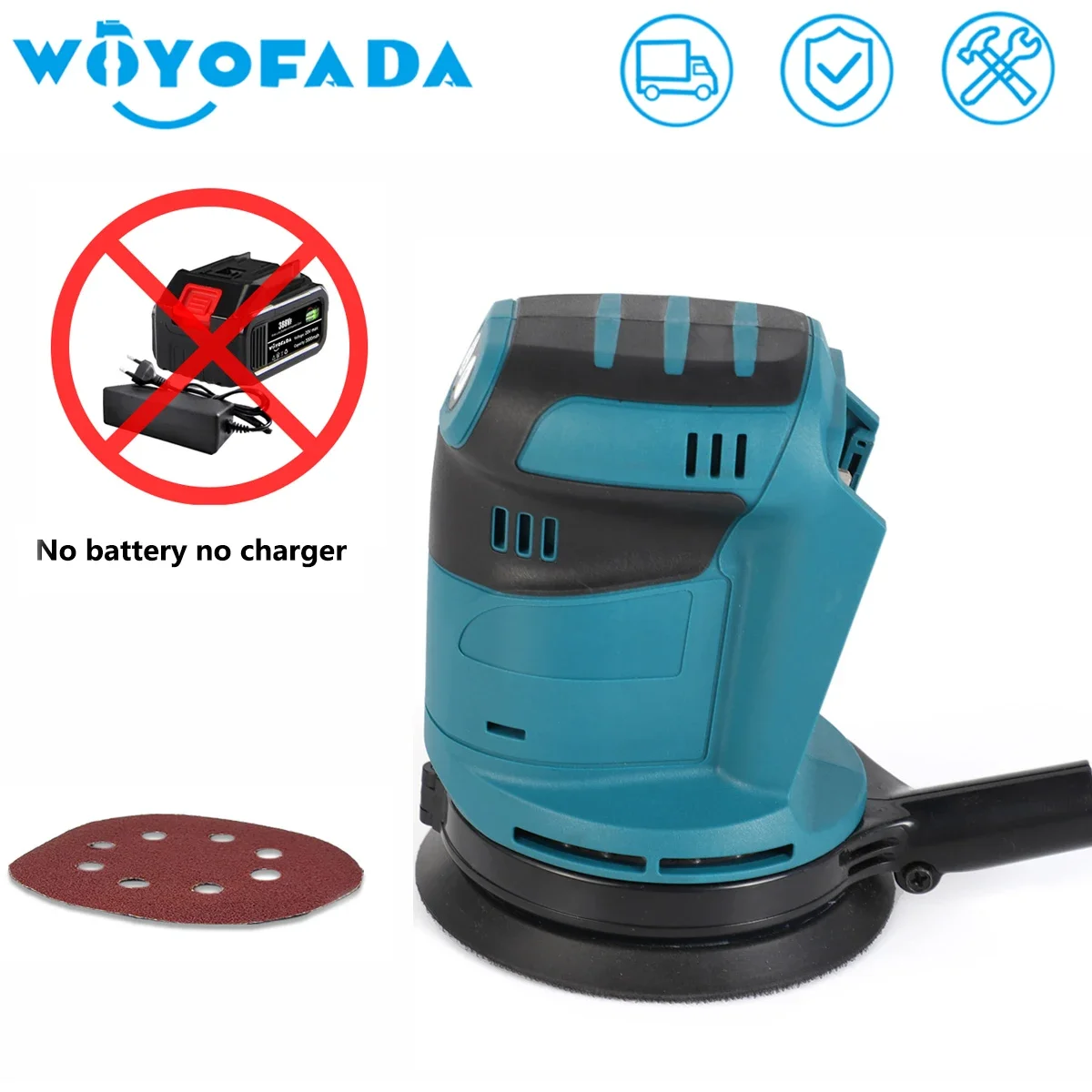 

3 Variable Speeds Electric Sander Cordless Wood Grinder Polishing Grinding Machine 125MM with Sandpaper for Makita 18V Battery