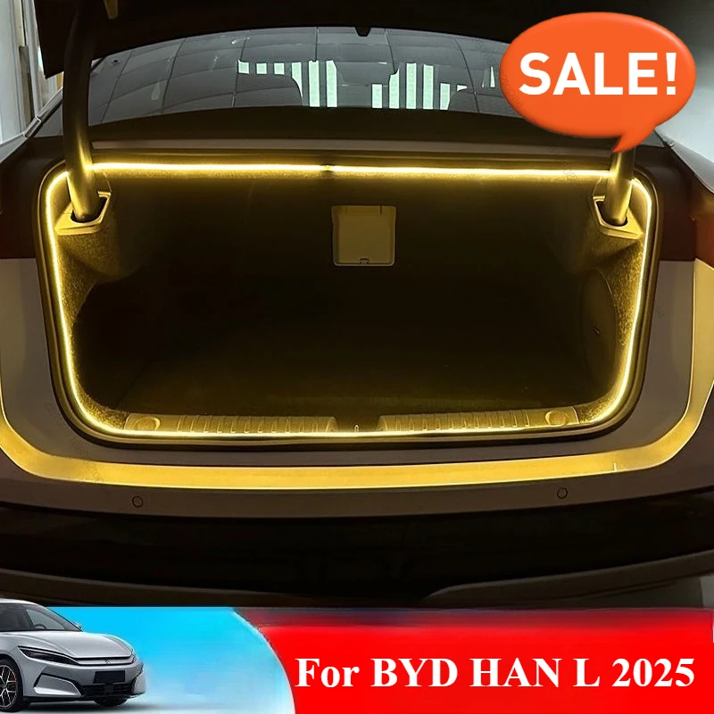 

For BYD HAN L EV DMi 2025 Car Rear Trunk Brighten LED Strip Lighting Waterproof Flexible Accessories