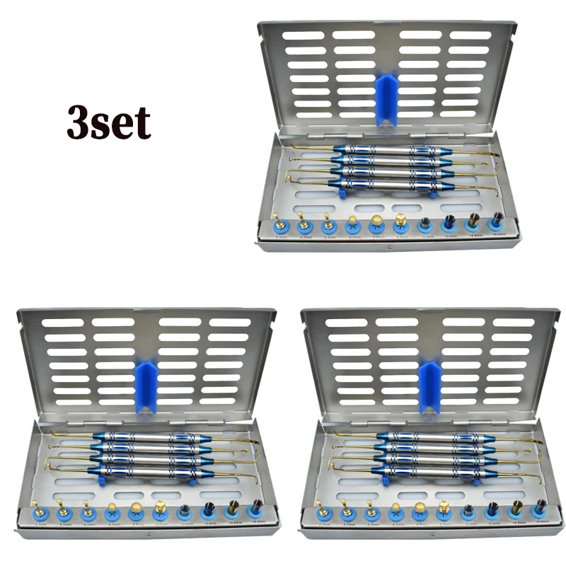 Dental Implant Diamond Burs Drills Stoppers Kit with Stainless Sterilization Cassette Dentist Instruments Tools