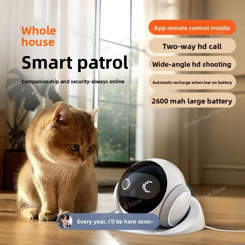 

Умный робот для ухода за детьми, обнаружение свежего движения, с мониторингом домашних животных и помощником для пожилых людей, дистанционным управлением через приложение, двусторонним голосовым вызовом