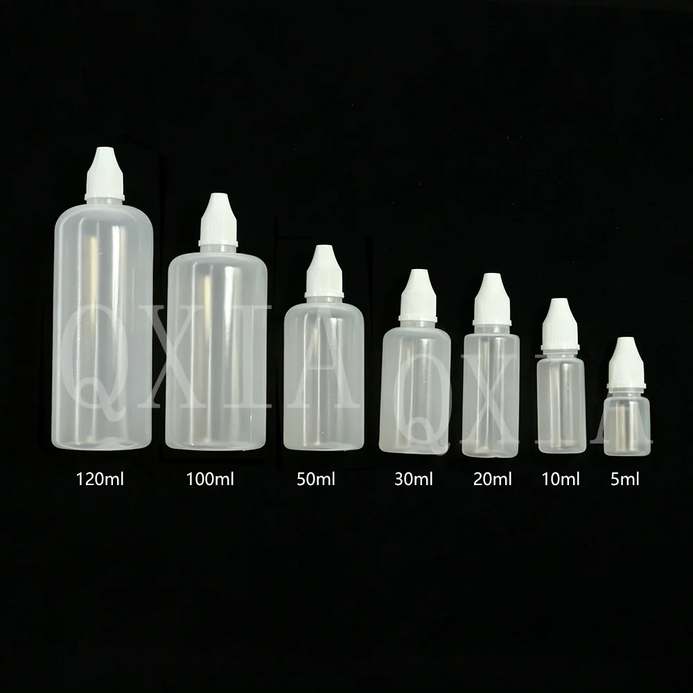 PE Plastic Squeezable Tip Applicator Bottle Refillable Dropper with Tip Caps Oil Bottles 5ml 10ml 20ml 30ml 50ml 100ml 120ml