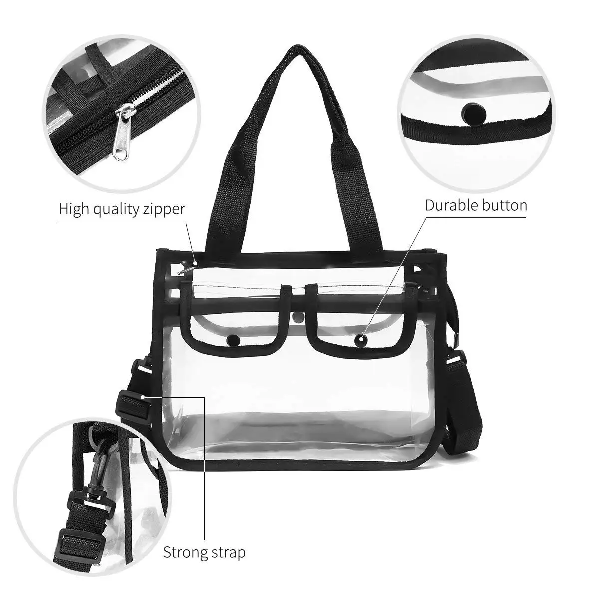 Clear Cross-Body Shoulder Bag,Toiletry Organizer Wash Bag -NFL Stadium Approved Purse