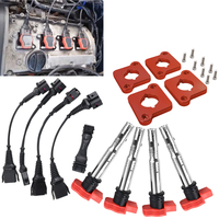 Red Blue Full Set 2.0T Ignition Coil ICM Harness R8 Coilpack Plates Coil Pack Set For 97-99.5 1.8T B5 A4 Audi (4 to 5 contacts)