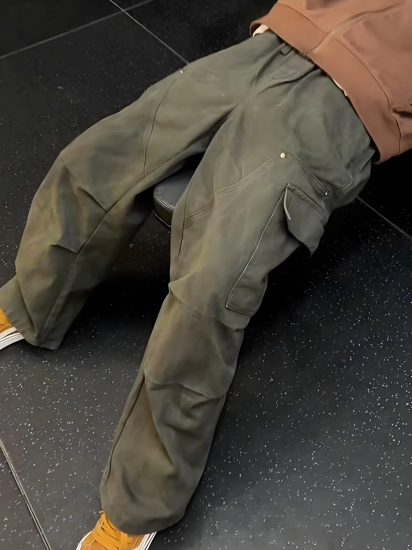 

American Retro Military een Workwear Pants Men's Loose Casual Wide Leg Trousers Autumn Winter Big ket Logging Sle