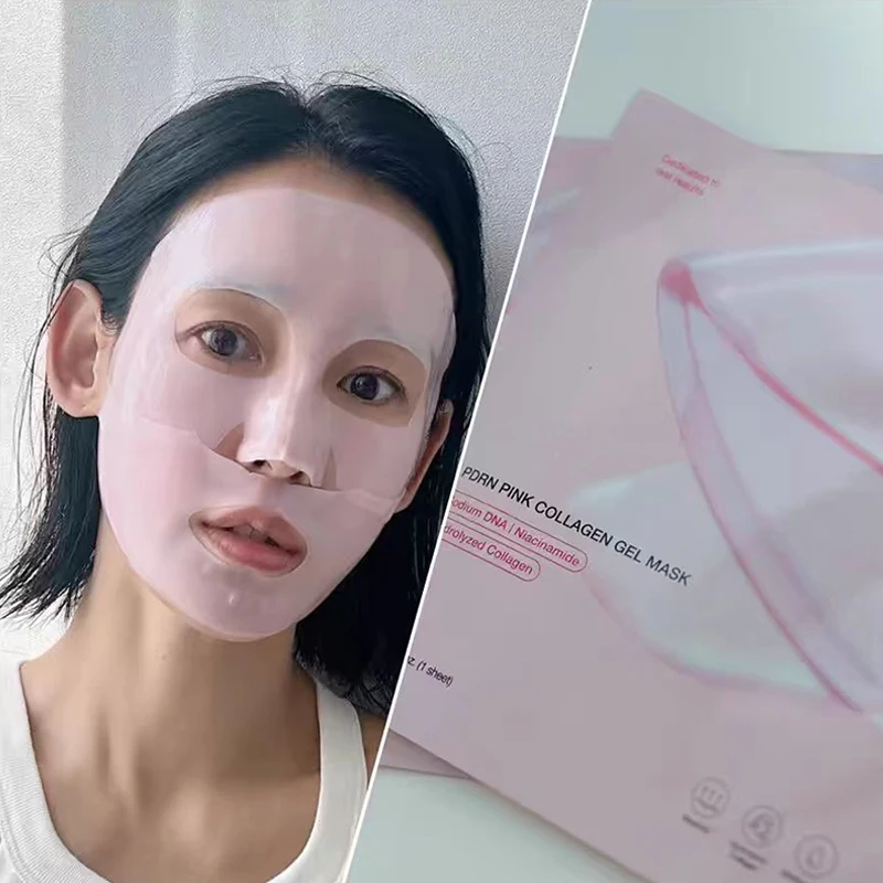 1/3/5/10pcs Pink Collagen Gel Salmon Pdrn Facial Mask,Deep Hydrating,Moisturizing Refreshing Firming Hydrogel Jelly Face Sheeets