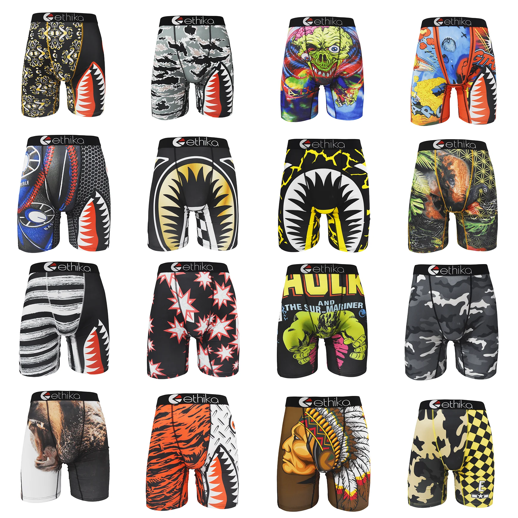 

6pcs ETHIKA Men's Underwear Set - Soft & Elastic Boxer Briefs & Sports Shorts, Breathable, S-3XL