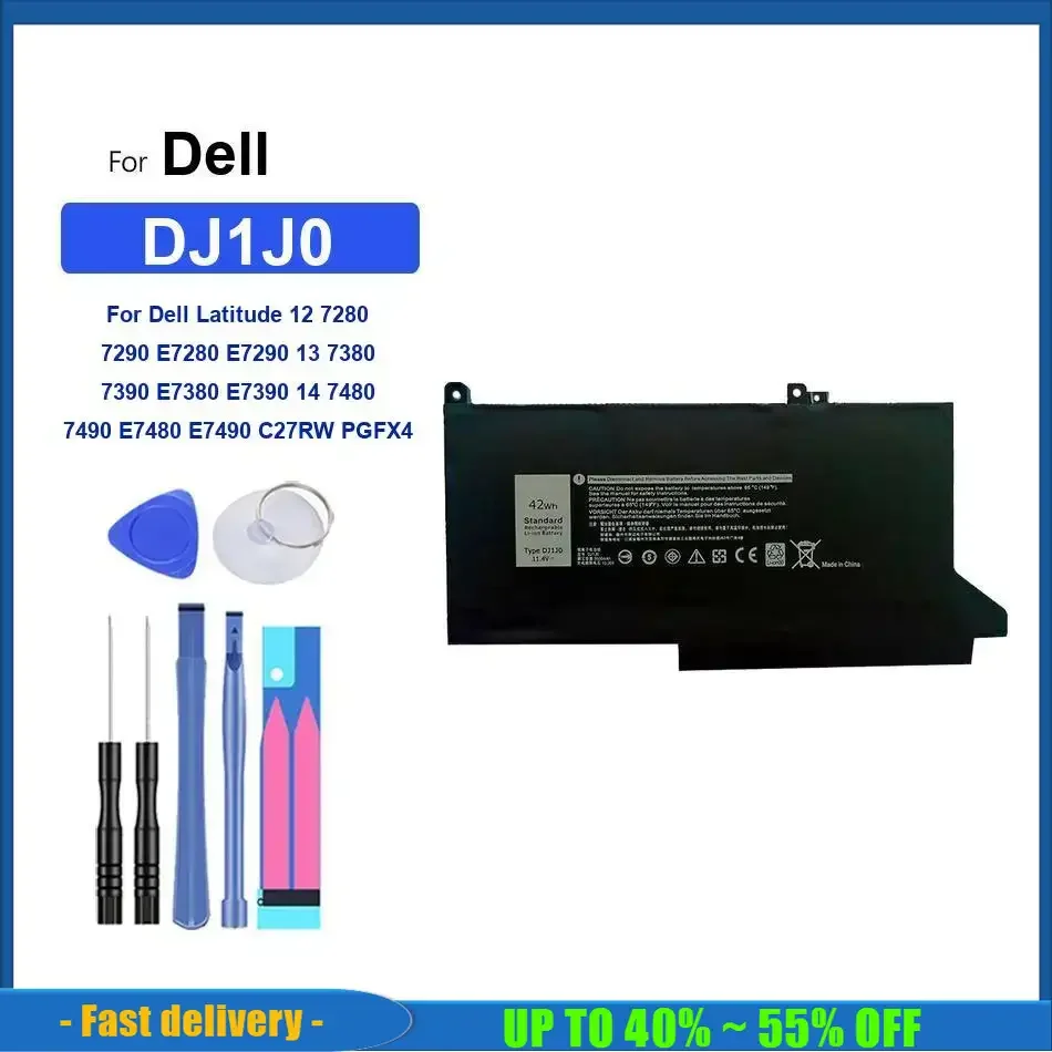 

Battery For Dell Latitude 12 13 14 7280 7290 E7280 E7290 7380 7390 7480 7490 E6420 E6430 E7480 DJ1J0 F3YGT 8858X T54FJ M5Y0X