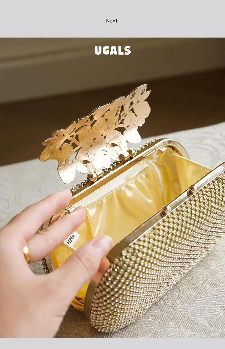 Luxury Exquisite Evening Bag Fashion Women Handbag Glitter Rhinestones Diamond Clutch Purse For Wedding Party Shoulder Bag