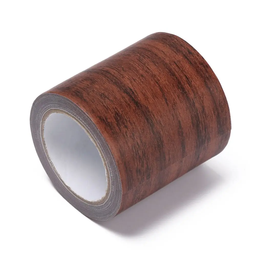 5M/Roll Self-adhesive Furniture Repair Tape Wood Grain Mildew-proof Floor Renovation Sticker Waterproof Realistic Skirting Line