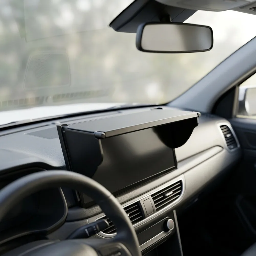 Car Screen \Sun Visor 141mm-255mm \Adjustable \Anti-Glare \Display Shade For Truck SUV Sedan Dashboard Protection Accessories