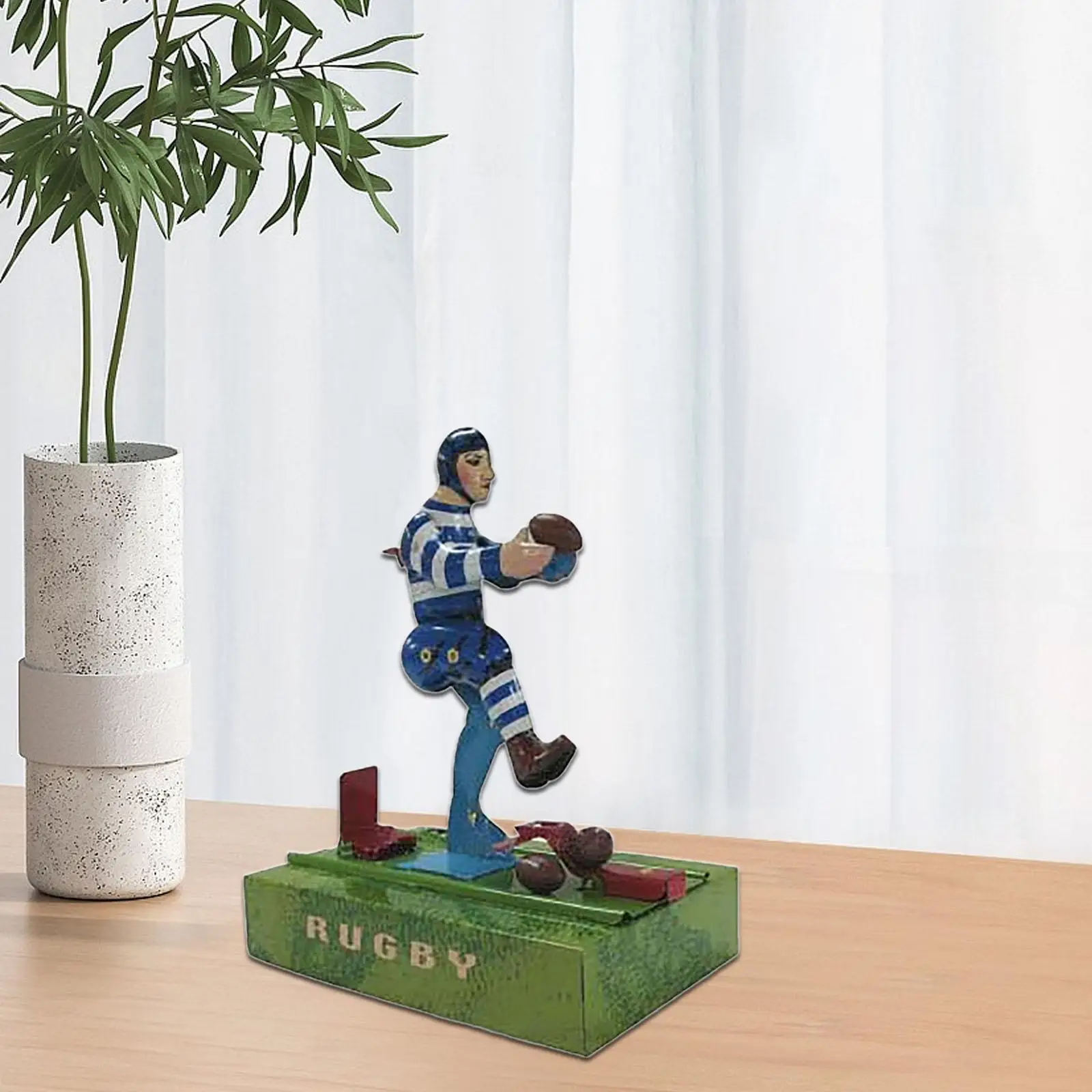 Desktop Decoration Rugby Themed Iron Ornament for Home Decor Bookshelf Shelf