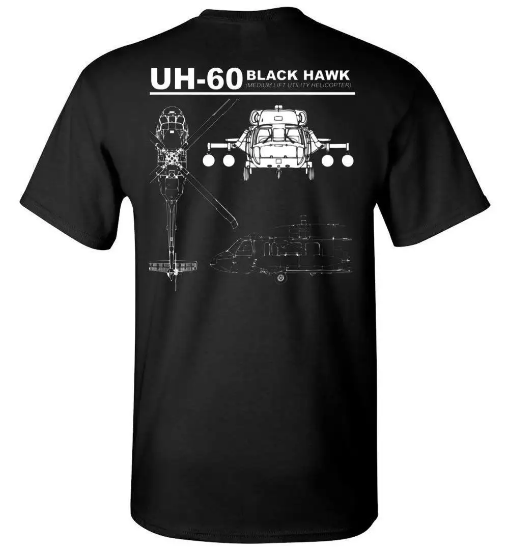 Creative Design UH-60 Black Hawk Medium Lift Utility Helicopter T-Shirt. Summer Cotton Short Sleeve O-Neck Mens Tshirt New S-3XL