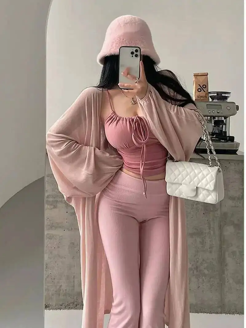 

Pure Desire Style Ленивый свободный тонкий вязаный кардиган с рукавами-фонариками средней длины, модные топы, повседневные женские топы 1A5B