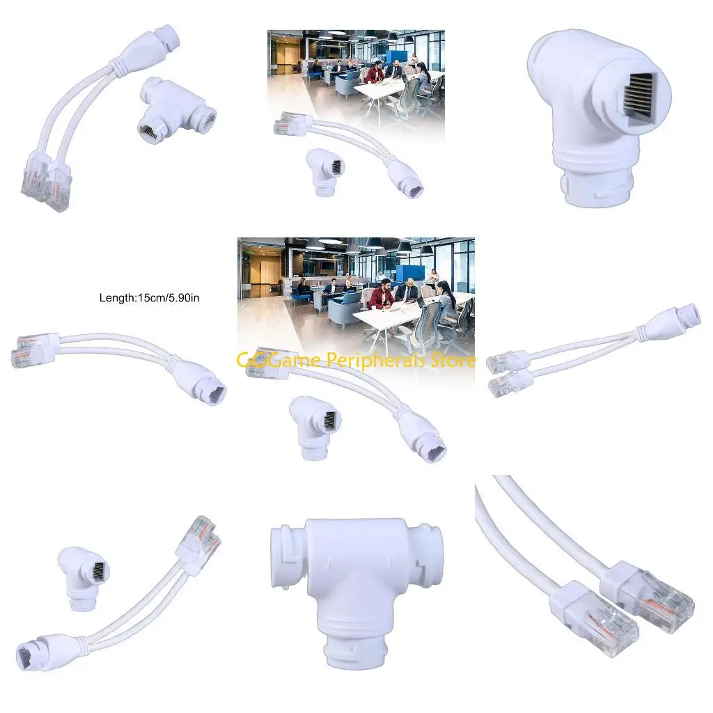 

U55B POE Splitters 2-in-1 Networking Cabling Connectors Three-way RJ45 Connectors for Security Camera Install Accessory