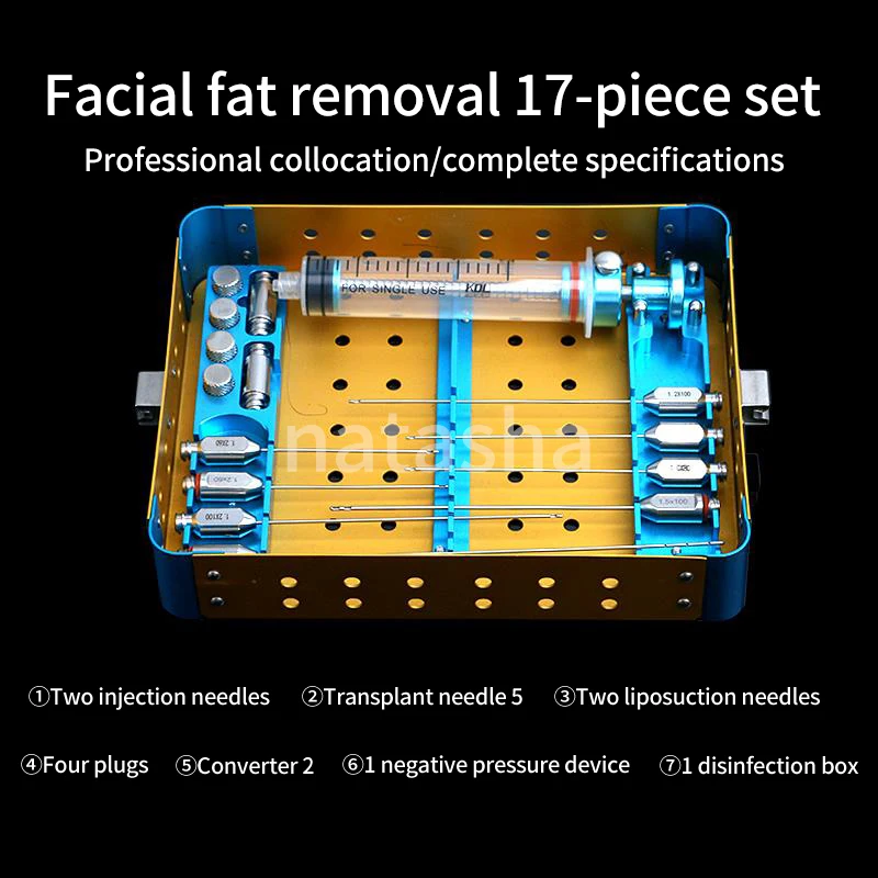 Best Facial Fat Filling Graft Transplantation Cannula Kit Stem Cell Lipo Face Fat Transfer Liposuction Needle Set Hot Sale