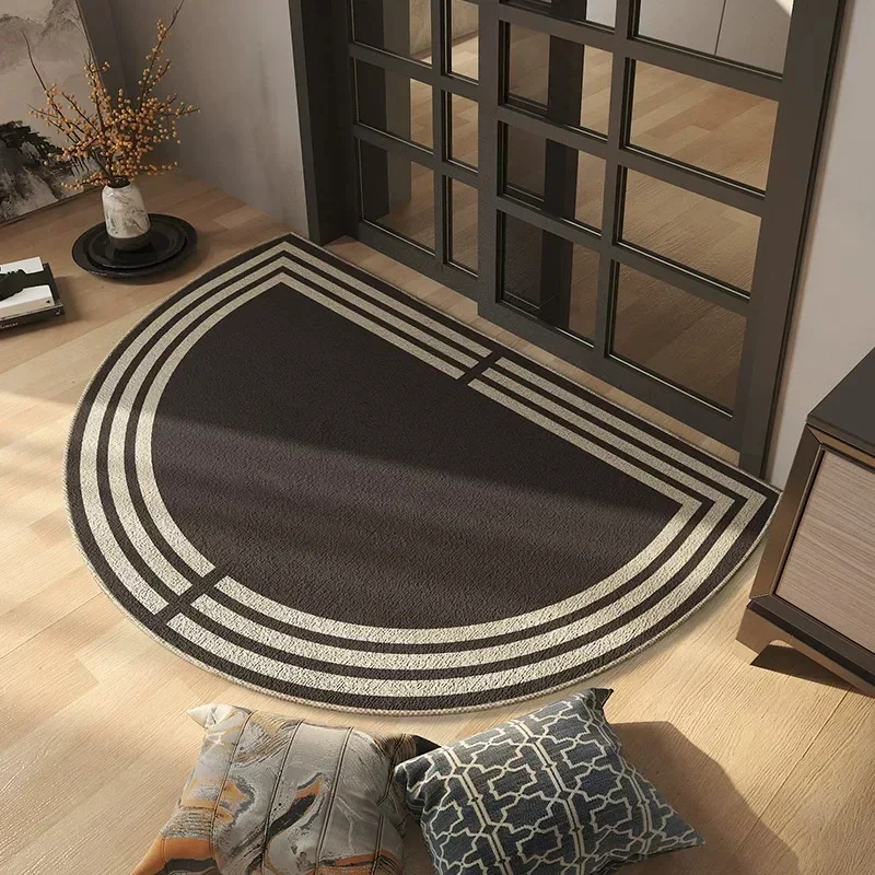 New Chinese Style Semi Circular Door Mat Non Slip Wear Resistant Porch Rug For Kitchen Bedroom Living Room Home Decor
