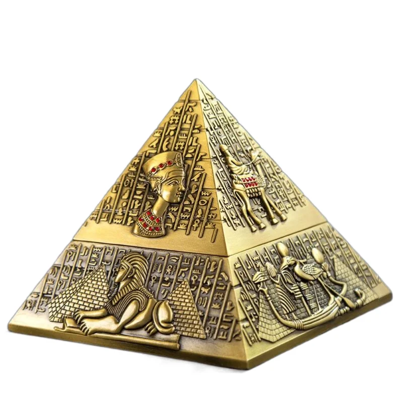 Ancient Egyptian Pyramids Ashtray Room Decor Creative Handicraft Art Ornament Home Decoration Accessories Men\'S Gift Sculptures