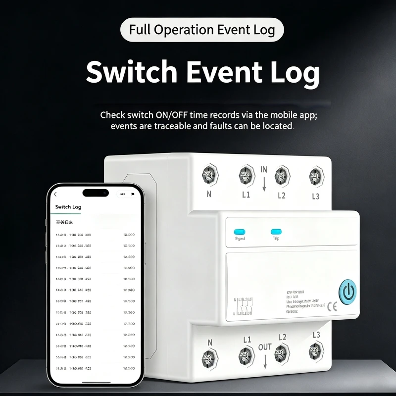 Smart Three-Phase Remote Control Switch 4 Inputs & 4 Outputs 380V WiFi Mobile Phone Remote Control Timer Switch Circuit Breaker