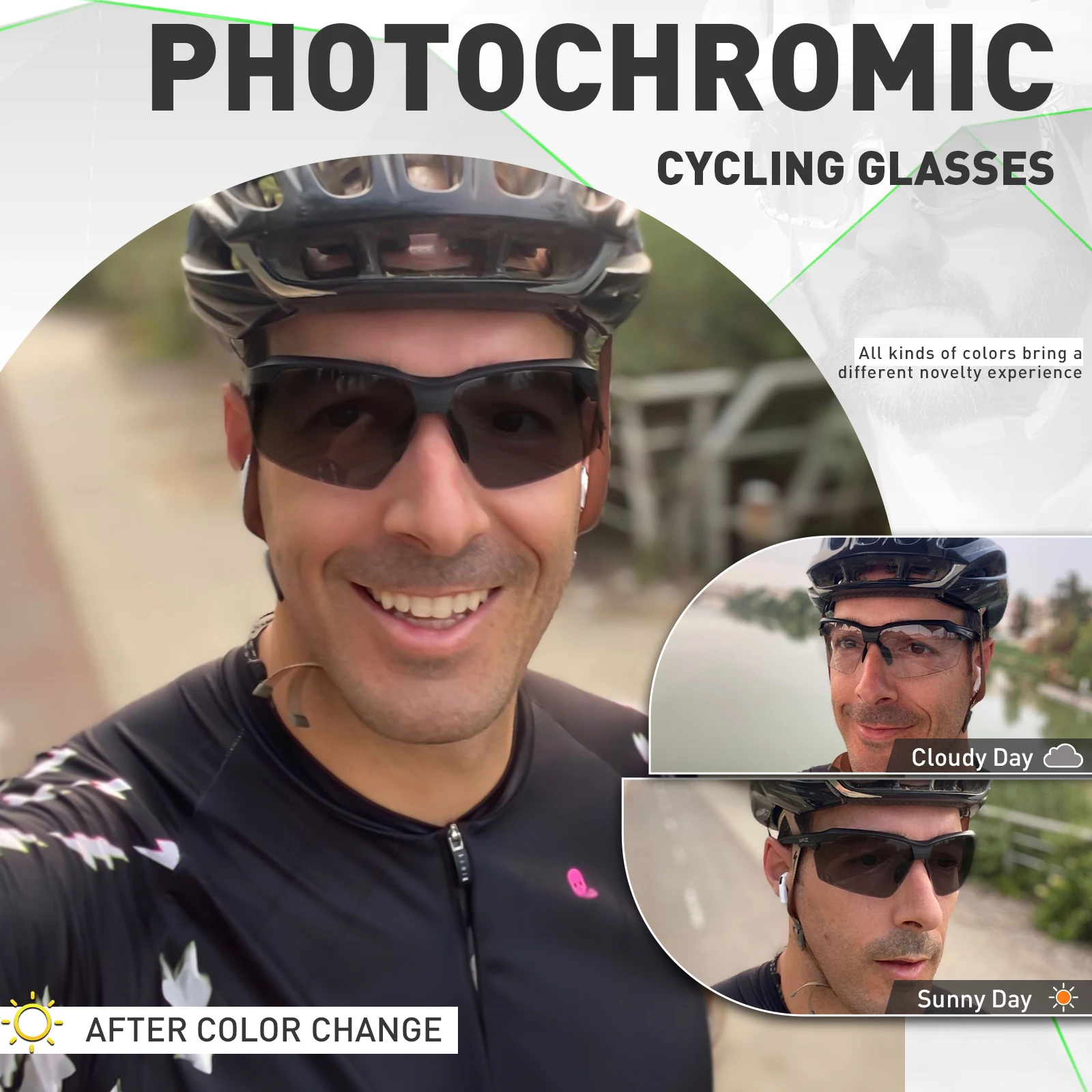 KAPVOE photochromic Sunglasses Men Outdoor Driving Bike Eyewear Women MTB Road Bicycle Cycling Glasses UV400 Sports Goggles