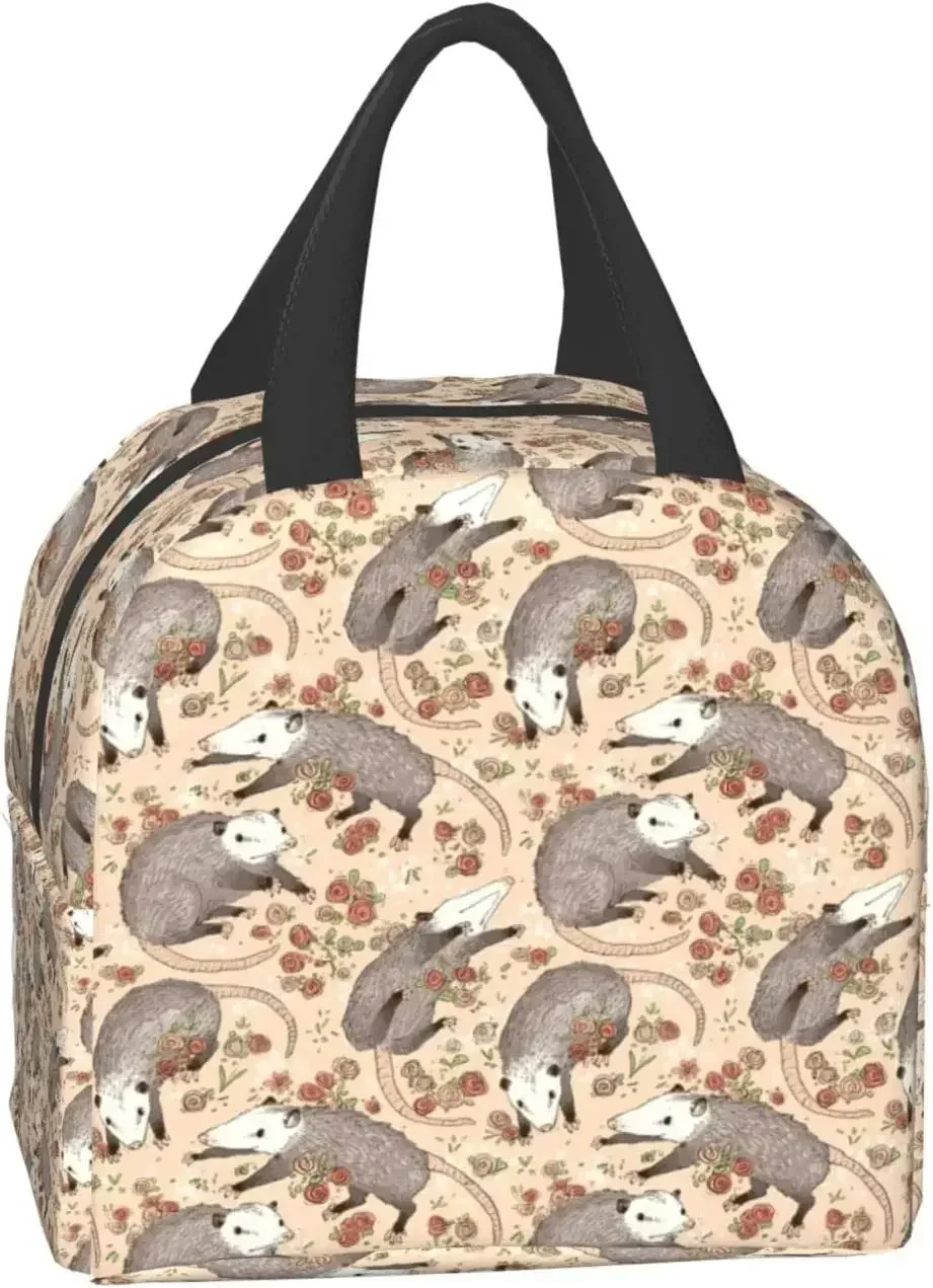 Opossum-fiambrera con aislamiento Simple para mujer, bolsa de mano para el almuerzo, plegable, a la moda, ideal para regalo escolar, para niños