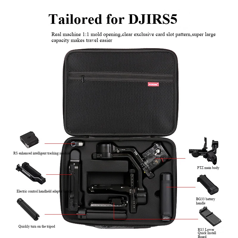 Shoulder Bag For DJI RS 5 Anti-pressure Storage Box Hardshell Carrying Suitcase for DJI Ronin RS 5 Gimbal Accessories - Image 3