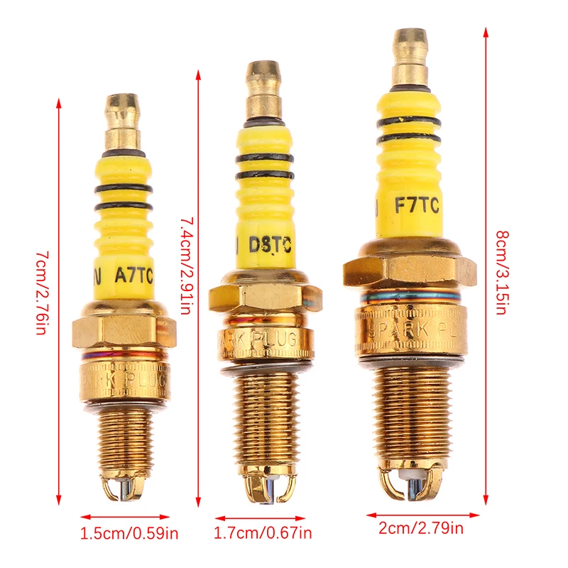 1Pc GY6 CG 50 70 110 125 150CC Motorcycle Atv Scooter Dirt Bike Go Kart Spark Plug 3 Triple Electrode A7TC D8TC