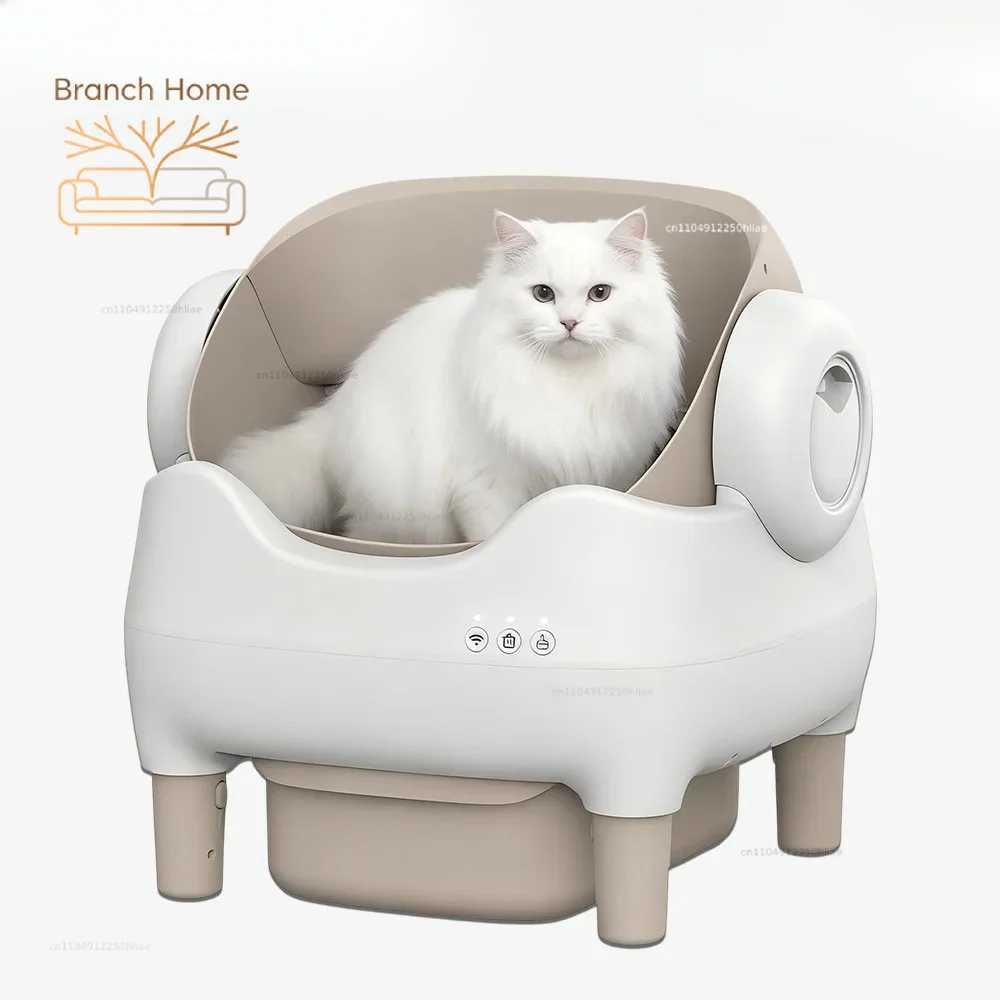Self Cleaning Smart Litter Box Automatic Open Design With WIFI APP Control Large Capacity Square Design For Multiple Cats