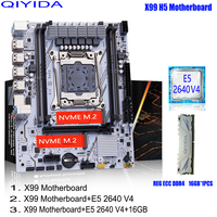 QIYIDA X99 Motherboard kit set LGA 2011-3 Xeon E5 2640 V4 CPU DDR4 16GB PC4 REG ECC Memory NVME M.2 PCI16x3.0 M-ATX