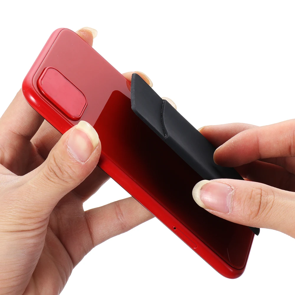 Porte-cartes auto-adhésif en silicone pour téléphone, stockage bancaire, porte-cartes d'identité de crédit de voyage, accessoire pour hommes et femmes, mode coréenne