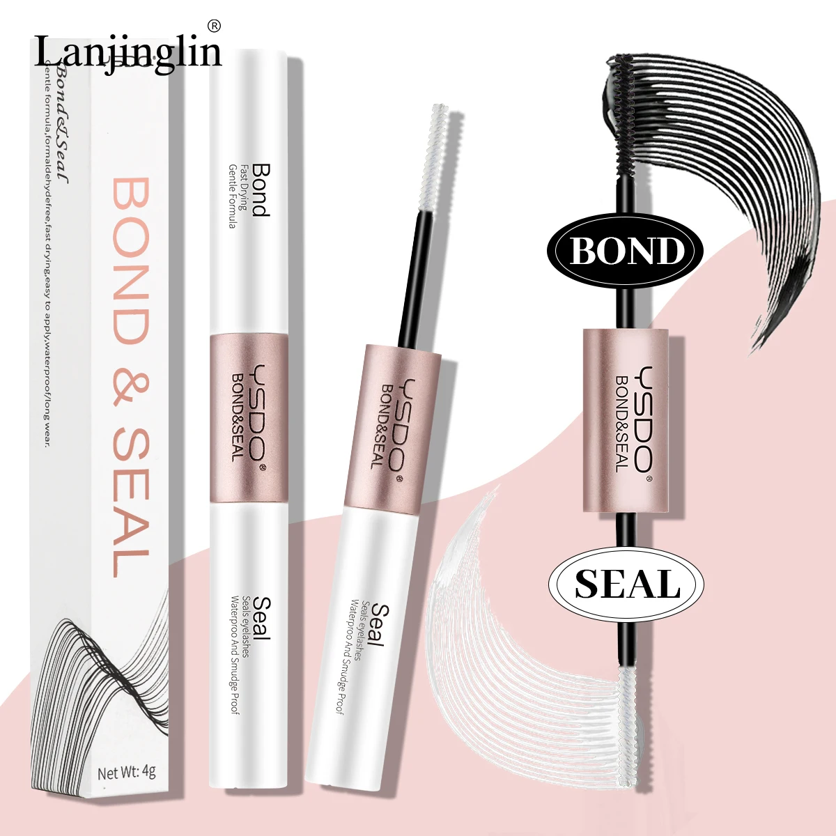 1pc 2 in 1 Bond und Seal/Lock Dual-Ended Wimpern kleber wasserdichter schnell trocknender Kleber und Versiegelung Strong Hold Cluster Wimpern kleber