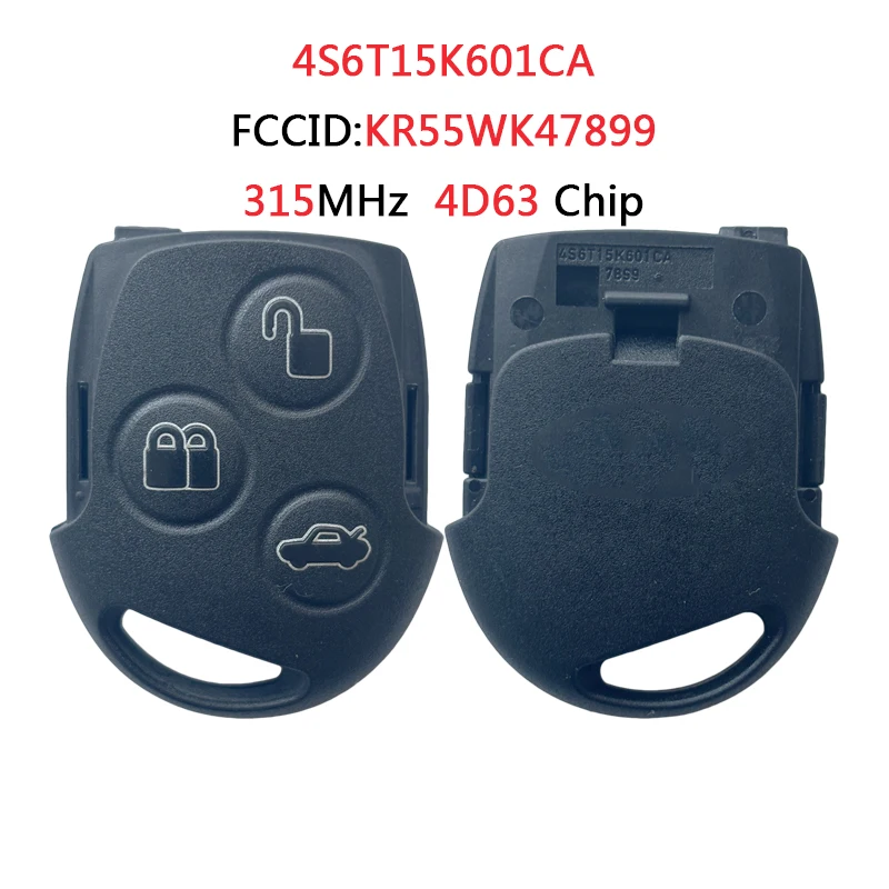 

HNKeys Aftermarket Ford Transit 3 Button Remote Key 315MHz 4D63 Chip 4S6T-15K601-CA FCC ID：KR55WK47899