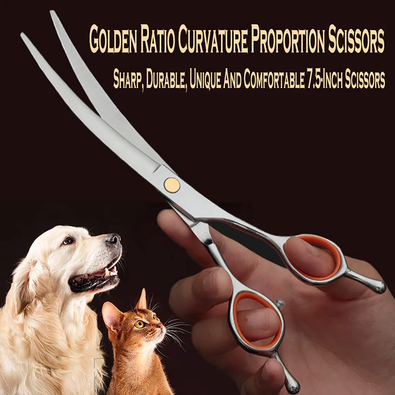 Benepaw Professional Dog Scissors Pet Grooming Kit For Face Paws Straight Cutter Thinning Shears Curved Scissors Round Tips Comb