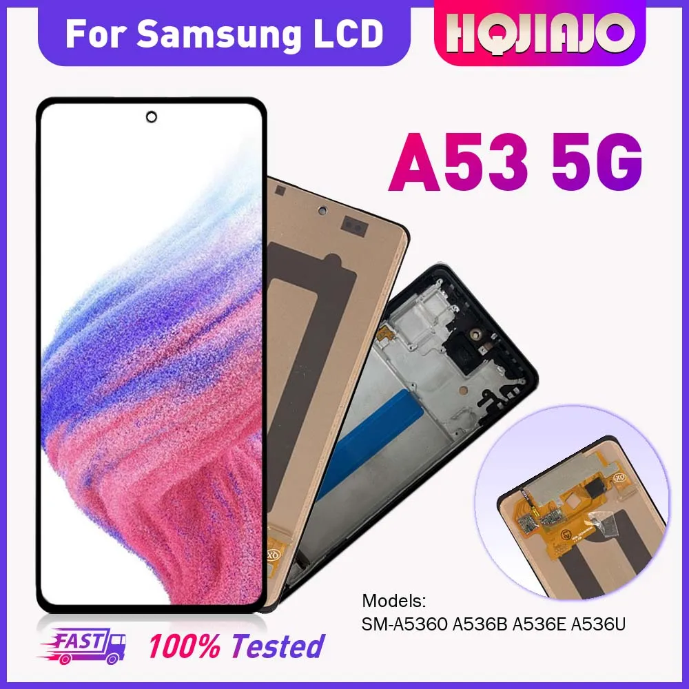 6.5'' TFT AMOLED LCD Display Touch Screen Digitizer For Samsung A53 5G SM-A536B SM-A536U SM-A5360 - Replacement a53 Repair Part