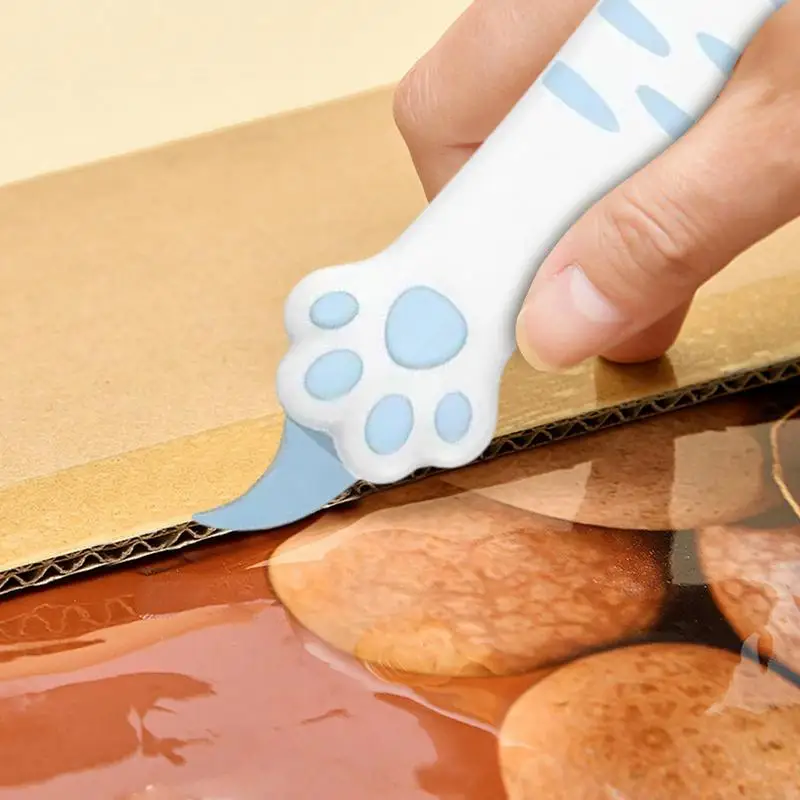 Cat Paw Retractable เครื่องตัดกล่อง Telescopic แพคเกจเปิดแบบพกพา Cat Paw Envelope Slitter เครื่องมือน่ารักสําหรับผู้หญิงหญิง