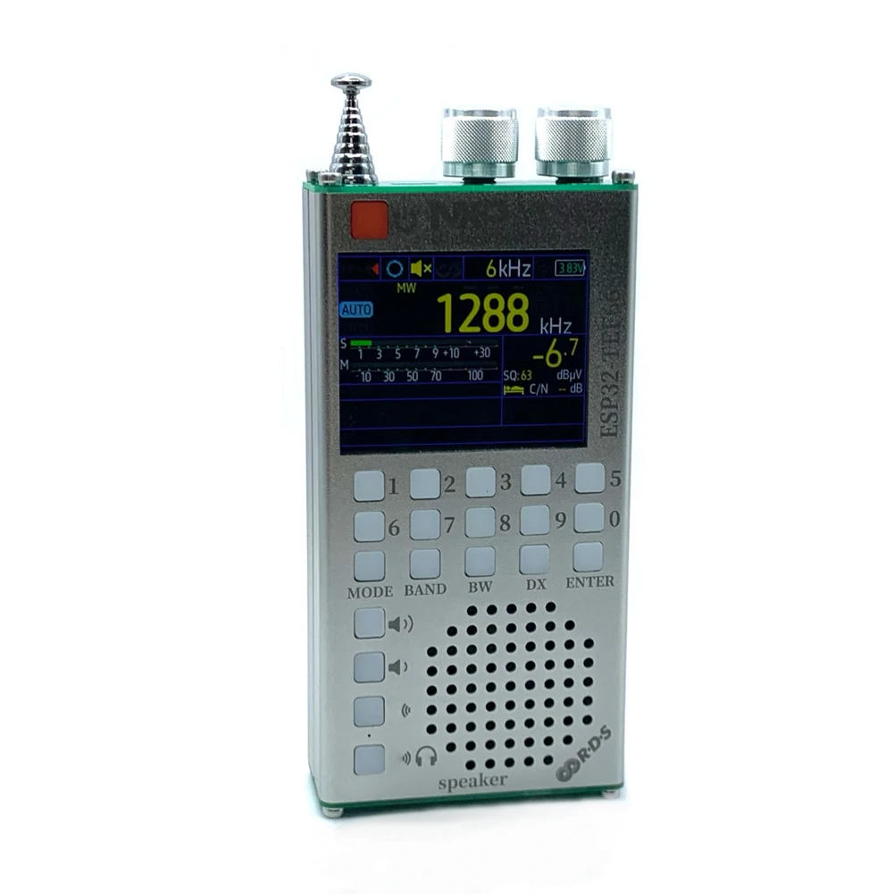 Высокочувствительное радио ATS125 с чипом TEF6686, многофункциональное радио BT, 2,4-дюймовый сенсорный экран, RDS-дисплей данных, радио для домашнего офиса