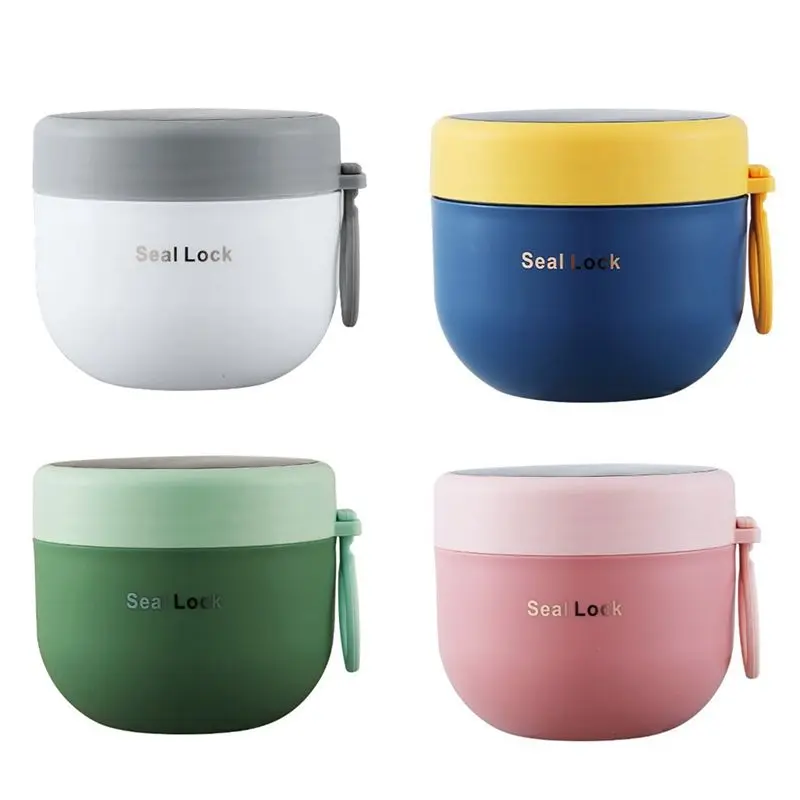 

AB11-4 Pcs Leak-Proof Plastic Yogurt Jars 20Oz Portable Overnight Oats Jars With Spoons