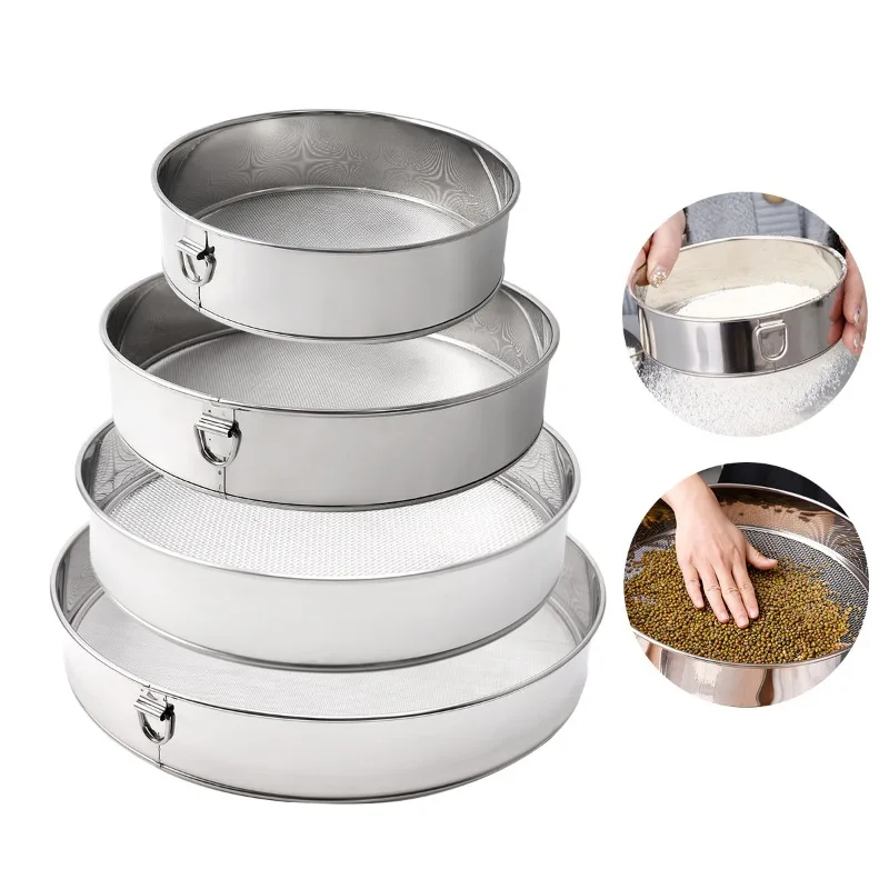 

Fine flour sieve 304 stainless steel powdered sugar sieve Ultrafine filter Baking tool New