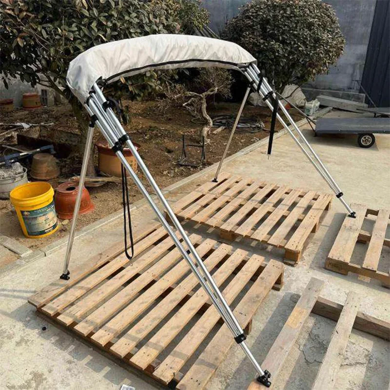 Marine Awning: 600D Polyester Canopy with Aluminum Alloy Frame, Waterproof and UV-Resistant; Fishing Boat Conversion