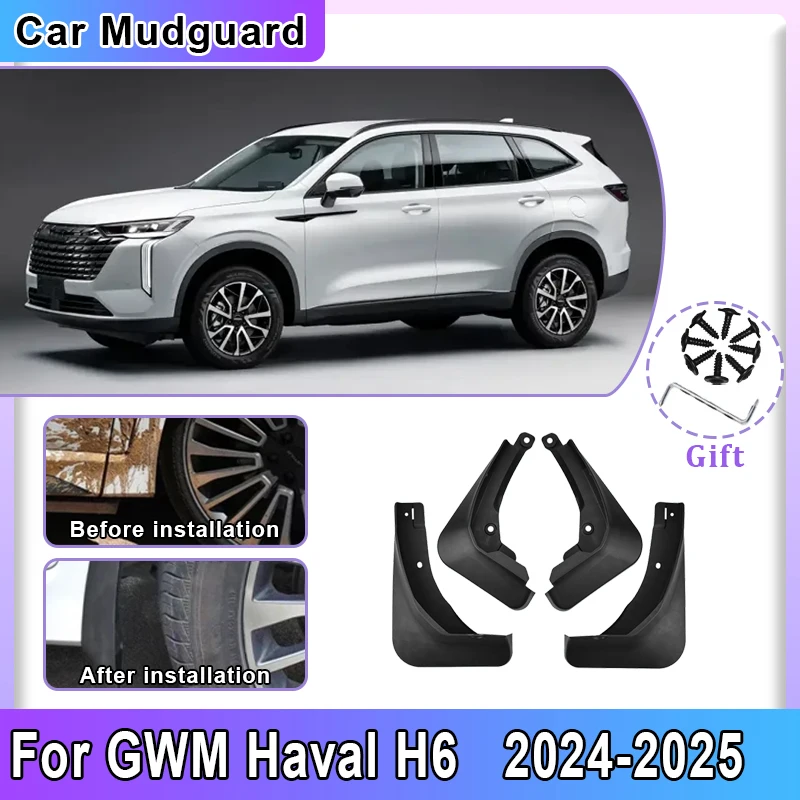 Schmutzfänger für GWM Haval H6 Zubehör 4. Generation 2024 2025 – Spritzschutz vorne und hinten, Kotflügelabdeckungen, Schutzbleche, Zubehör