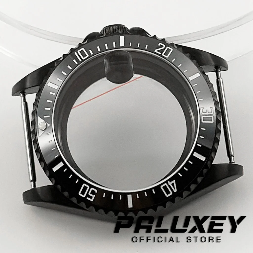 NH35 PVD Black 38MM SUB GMT Ceramic Insert Watch Case Fit NH34 NH35 NH36 NH38 ETA 2824 PT5000 Movement Watch Stainless Steel