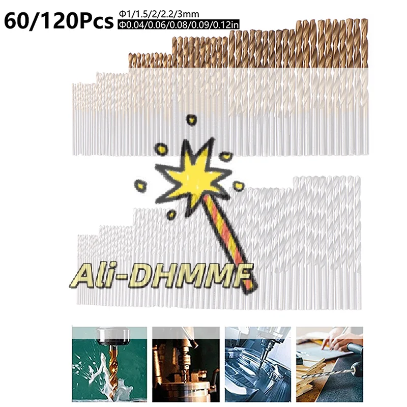 

Набор сверл, 60/120 шт., HSS 1-3,5 мм для обработки металла и дерева, конструкция спиральной канавки