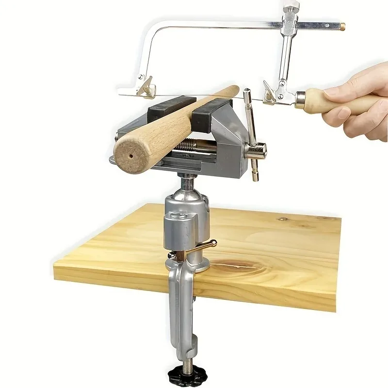 360° Rotating Aluminum Table Vise Clip-On Bench Clamp for Drilling Jewelry Making Wood Metal Grinder Stand Tool