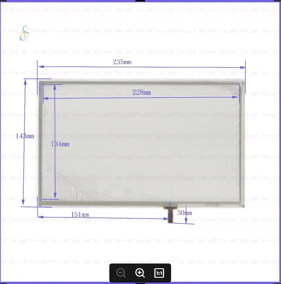 

ZhiYuSun ZCR-1627 this is compatible 4 wire TOUCH SCREEN width 235mm length 143mm for gps glass touch panel this is compatible