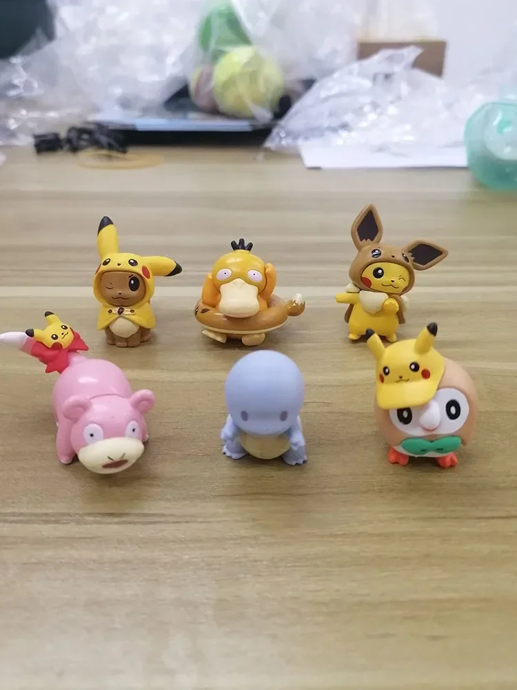 Pokemon Piplup Rowlet Slowpoke Gashapon Figures Pikachu Eevee Capsule Toys Collectible Table Ornaments Gifts for Children